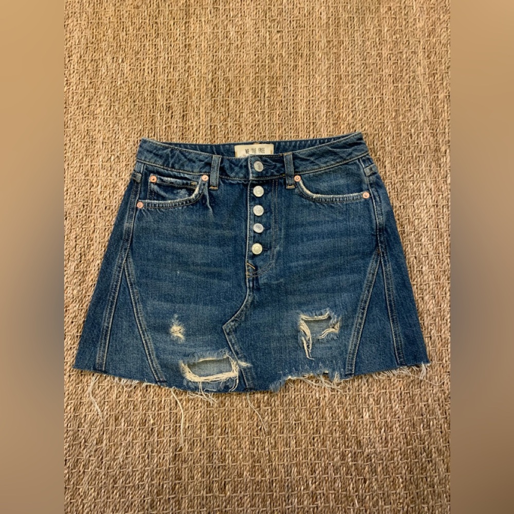 Free People Denim Mini Skirt